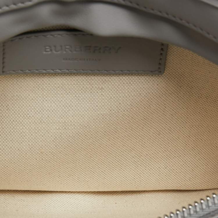 Pre Owned Burberry Grey Leather Brummell Belt Bag