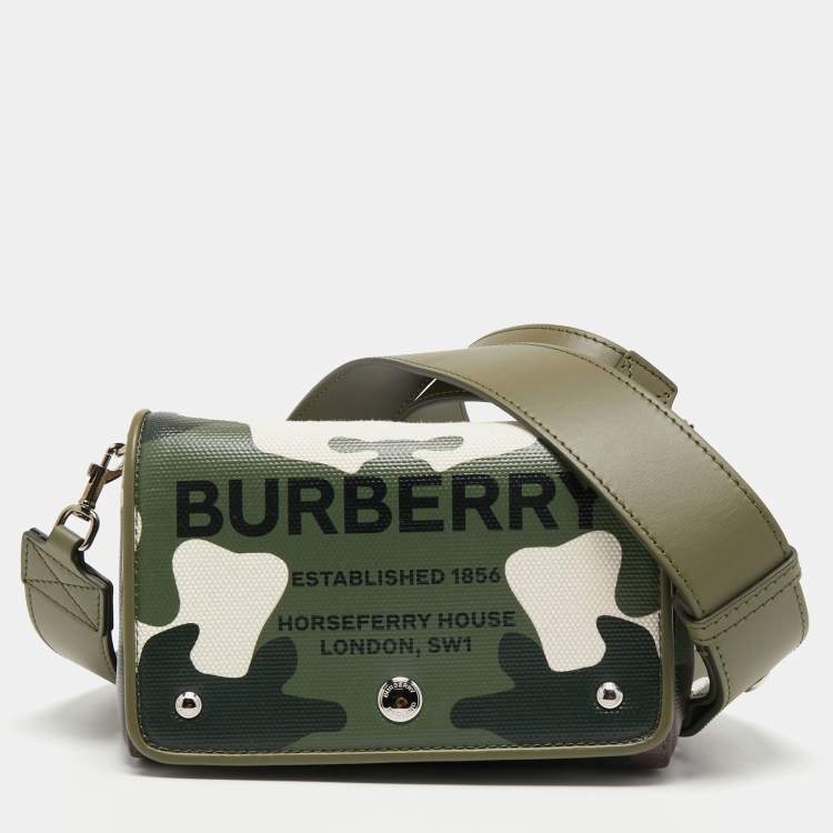 Burberry Green Camo Print Coated Canvas and Leather Hackberry Crossbody Bag  Burberry | TLC