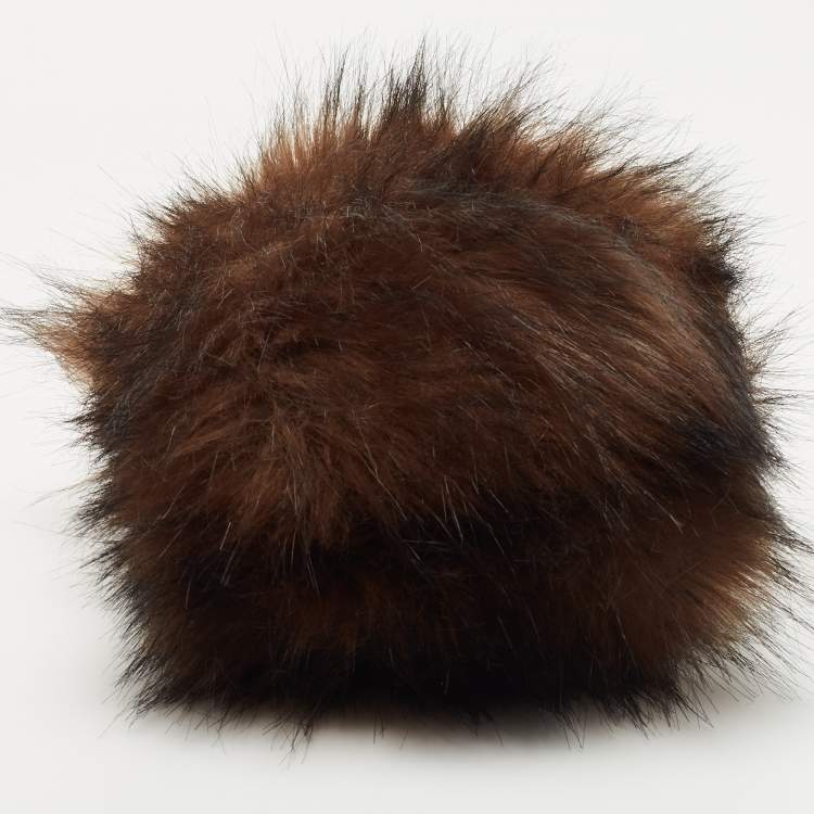 Pre Owned Burberry Brown Faux Fur Micro Lola Shoulder Bag