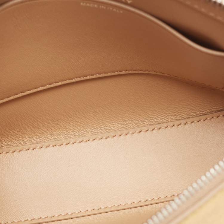 Pre Owned Burberry Metallic Gold Leather Mini Olympia Zip Chain Bag
