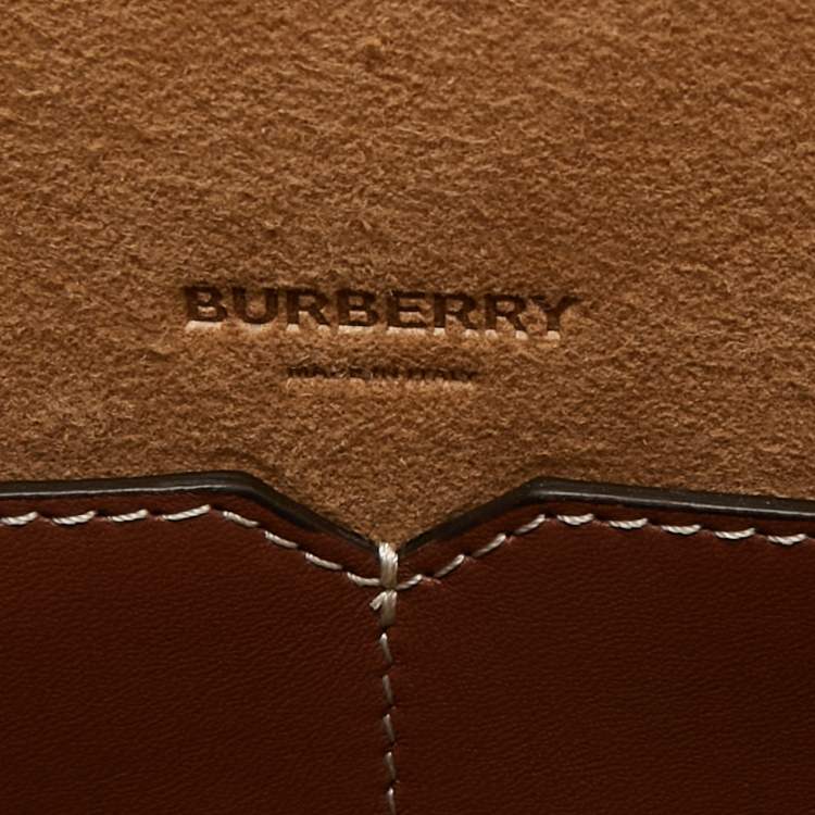 Pre Owned Burberry Tan Leather Medium Soft Pocket Tote
