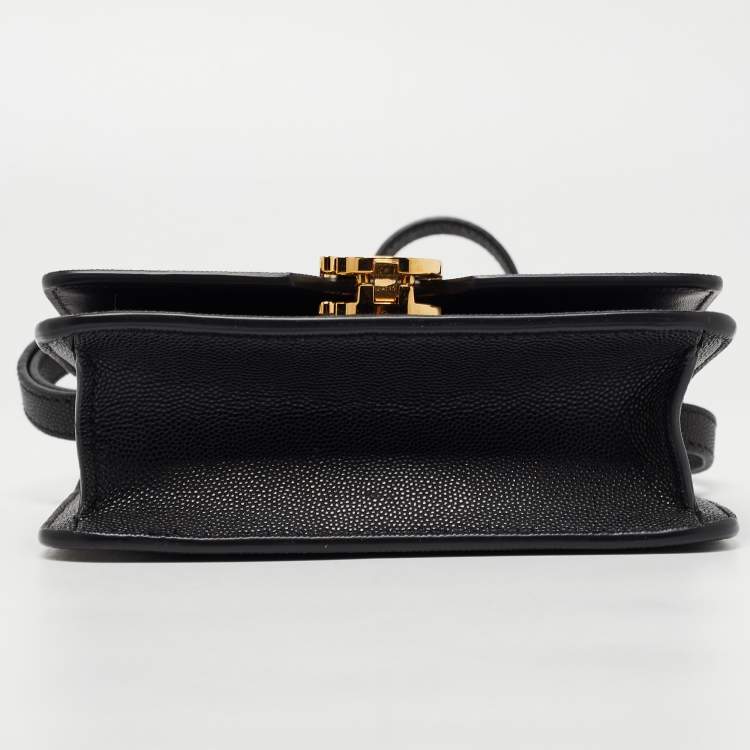 Pre Owned Burberry Black Leather Mini TB Shoulder Bag