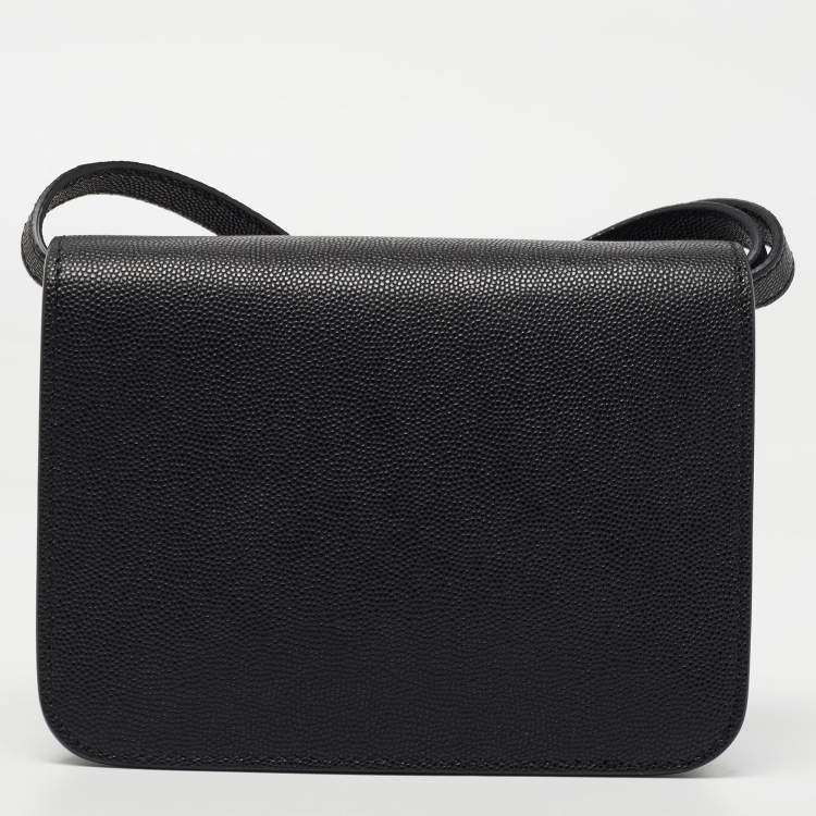 Pre Owned Burberry Black Leather Mini TB Shoulder Bag