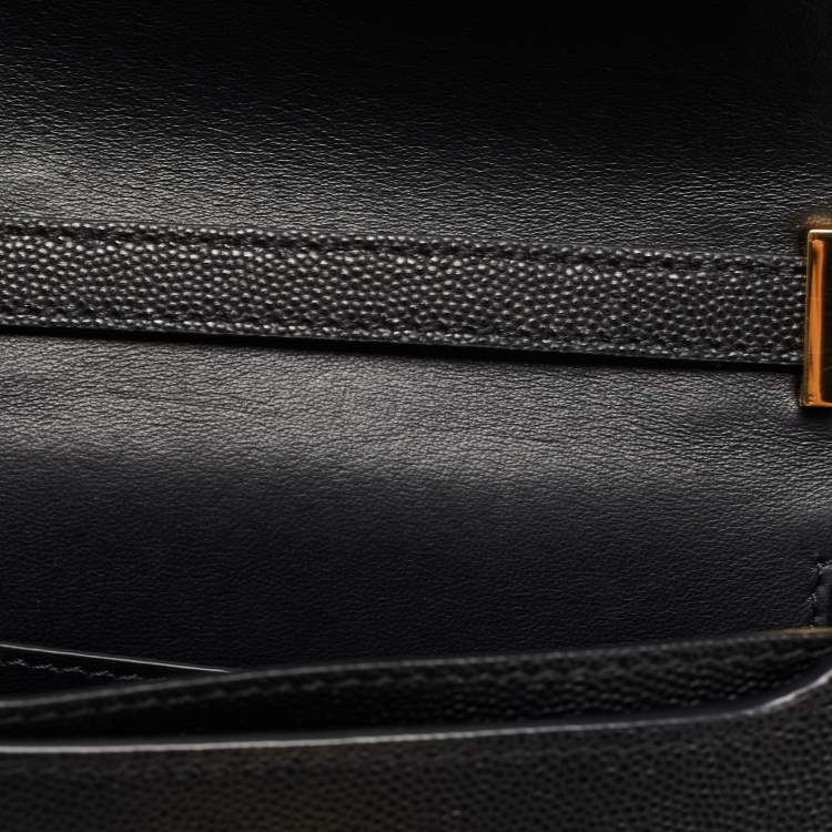Pre Owned Burberry Black Leather Mini TB Shoulder Bag