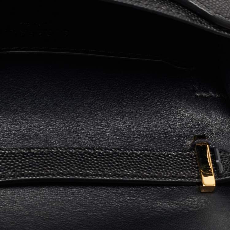 Pre Owned Burberry Black Leather Mini TB Shoulder Bag