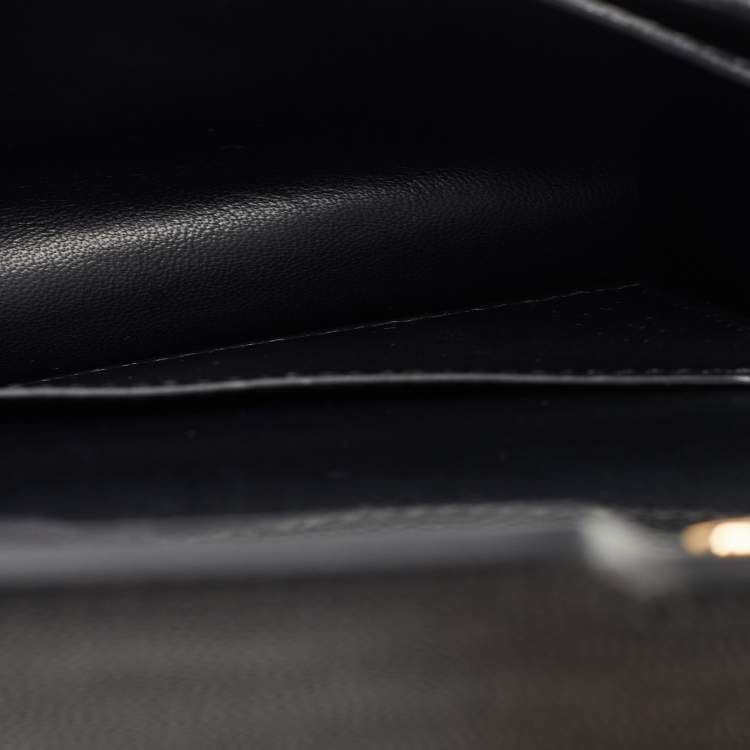 Pre Owned Burberry Black Leather Mini TB Shoulder Bag