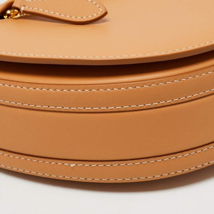 Pre Owned Burberry Warm Sand Leather Medium Olympia Shoulder Bag