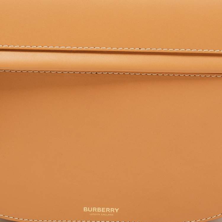 Pre Owned Burberry Warm Sand Leather Medium Olympia Shoulder Bag
