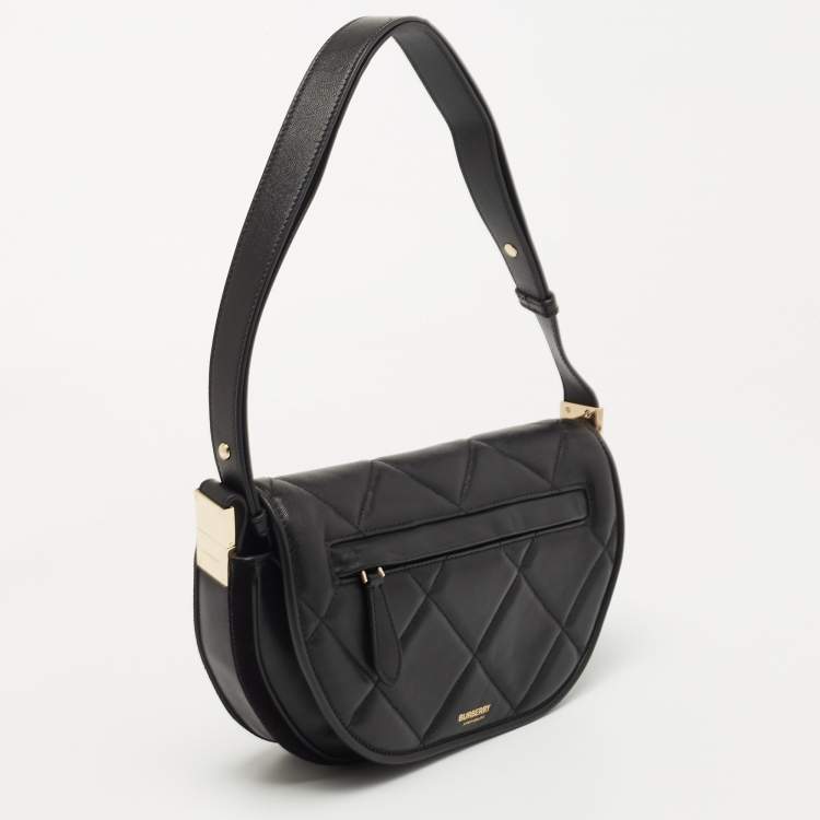 مملوكة مسبقًا Burberry Black Quilted Leather Small Olympia Shoulder Bag