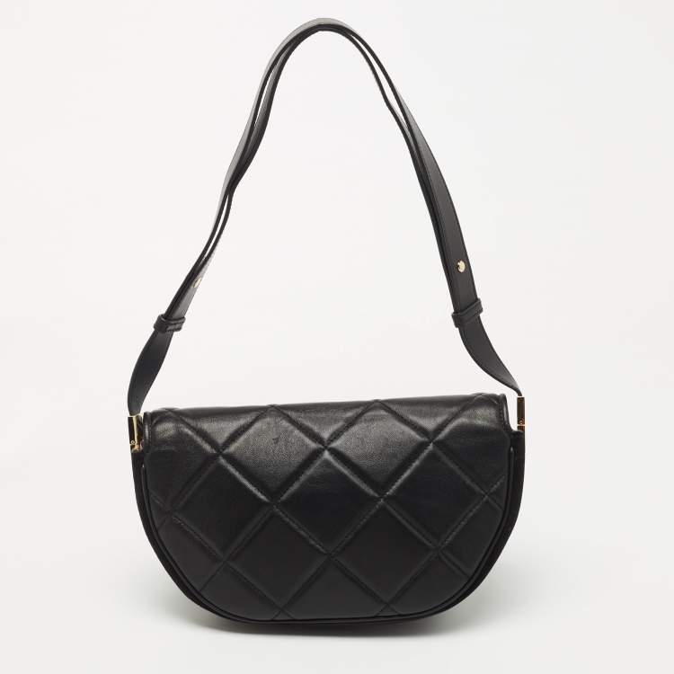 مملوكة مسبقًا Burberry Black Quilted Leather Small Olympia Shoulder Bag