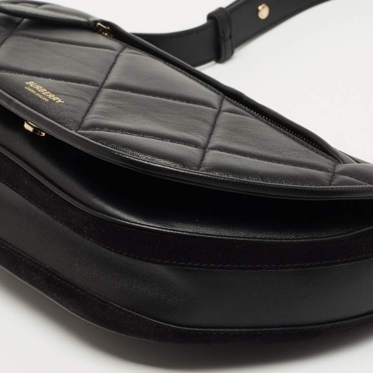 مملوكة مسبقًا Burberry Black Quilted Leather Small Olympia Shoulder Bag