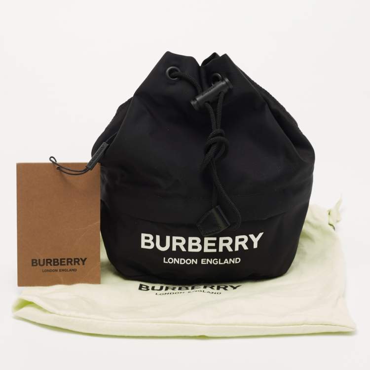Pre Owned Burberry Black Nylon Phoebe Drawstring Pouch