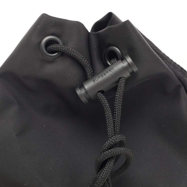 Pre Owned Burberry Black Nylon Phoebe Drawstring Pouch