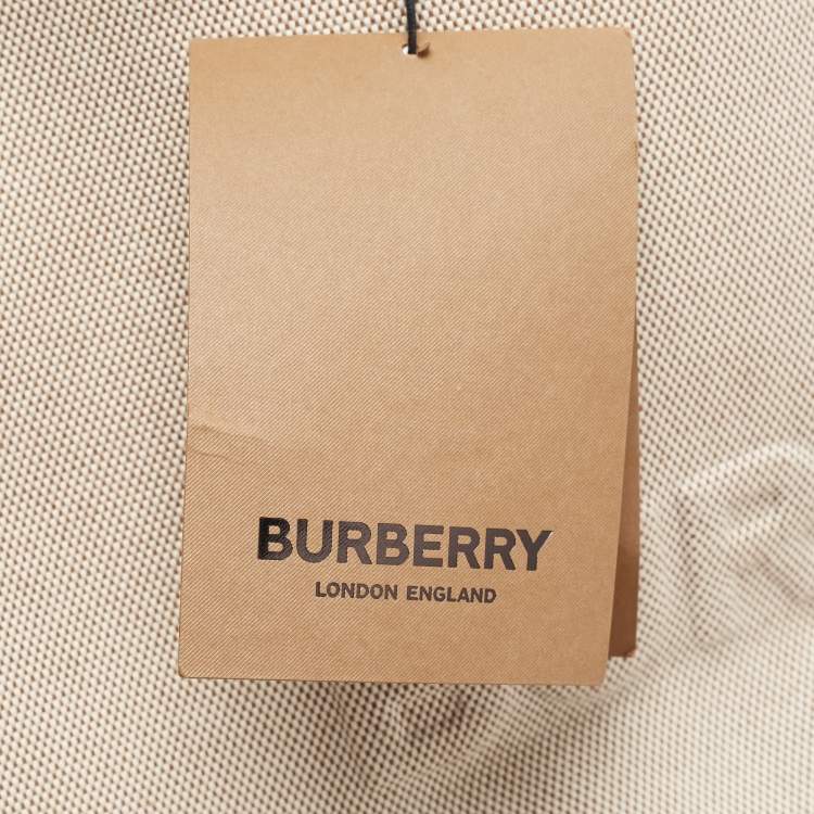 Pre Owned Burberry Beige Canvas and Leather XL Beach Tote