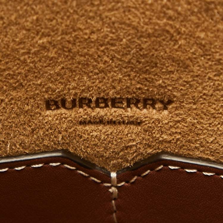 Pre Owned Burberry Tan Leather Medium Soft Pocket Tote