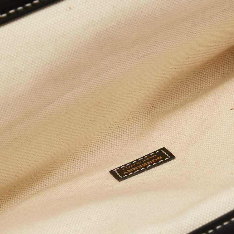 Pre Owned Burberry Black Leather Mini Pocket Strap Clutch