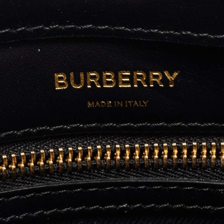 Pre Owned Burberry Black/Red Vintage Check Fabric and Leather Mini Pocket Bag