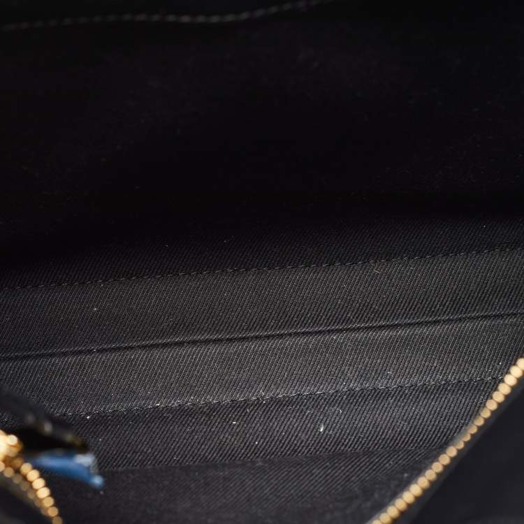 Pre Owned Burberry Black/Red Vintage Check Fabric and Leather Mini Pocket Bag