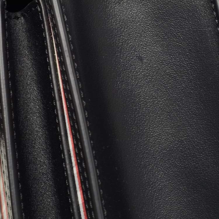 Pre Owned Burberry Black/Red Vintage Check Fabric and Leather Mini Pocket Bag