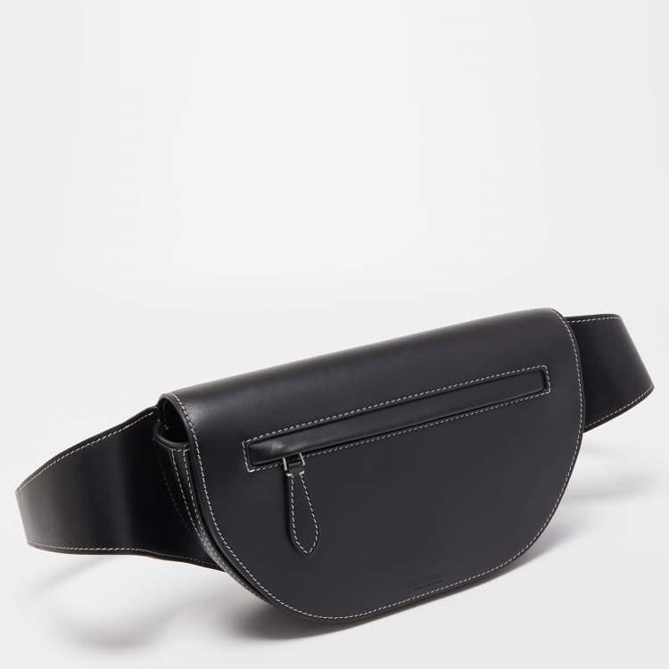Pre Owned Burberry Black Leather Small Olympia Belt Bag