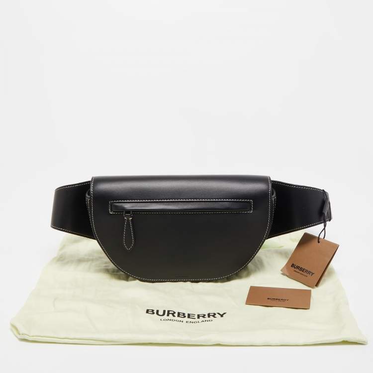 Pre Owned Burberry Black Leather Small Olympia Belt Bag