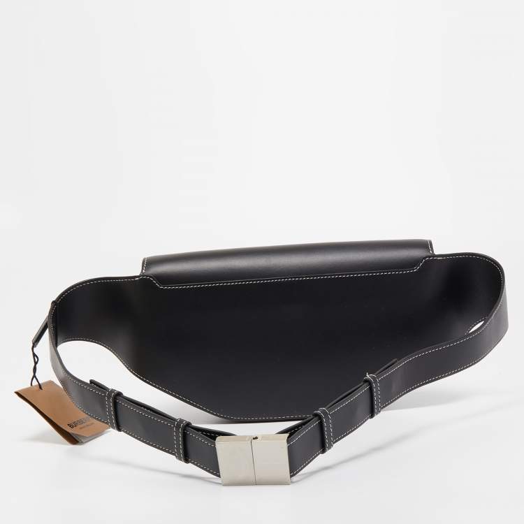 Pre Owned Burberry Black Leather Small Olympia Belt Bag