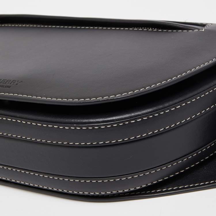 Pre Owned Burberry Black Leather Small Olympia Belt Bag