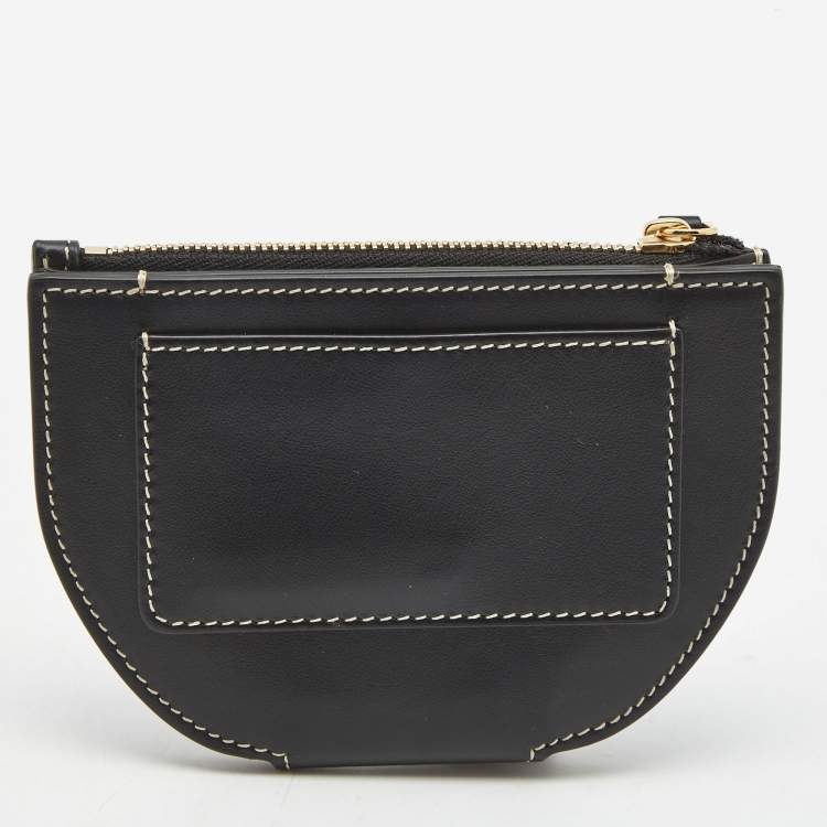 Pre Owned Burberry Black Leather Olympia Fold Wallet