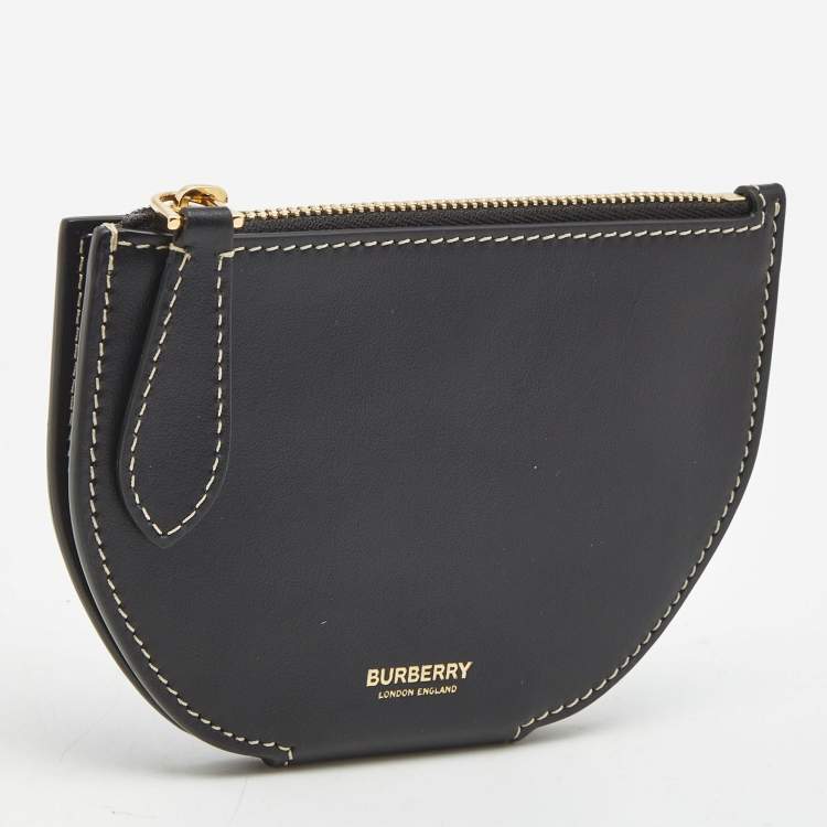 Pre Owned Burberry Black Leather Olympia Fold Wallet