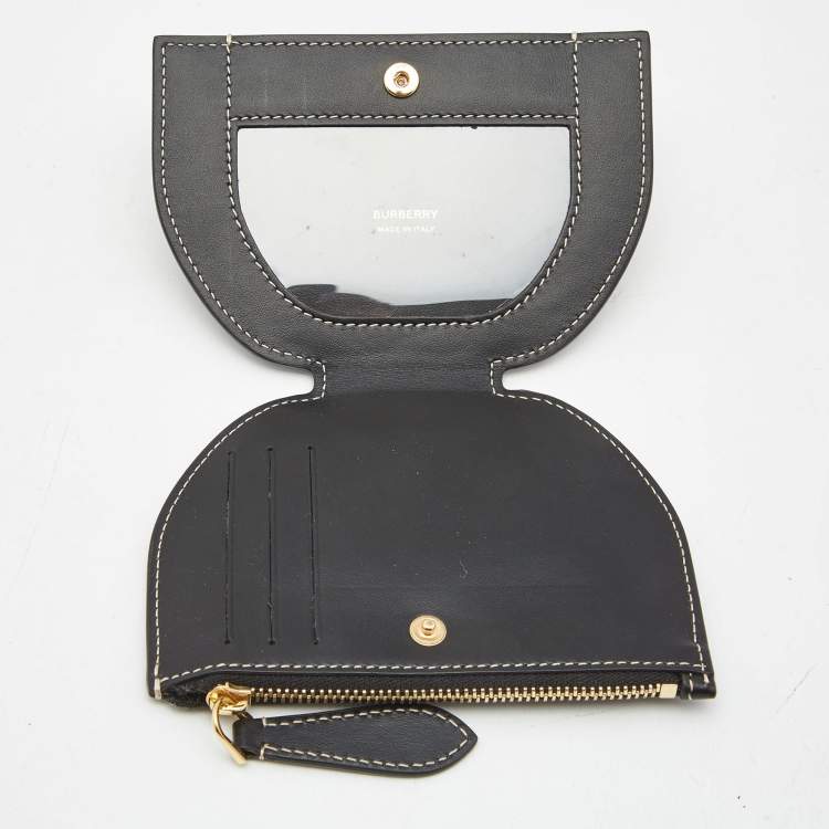 Pre Owned Burberry Black Leather Olympia Fold Wallet