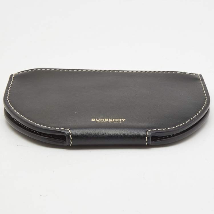 Pre Owned Burberry Black Leather Olympia Fold Wallet