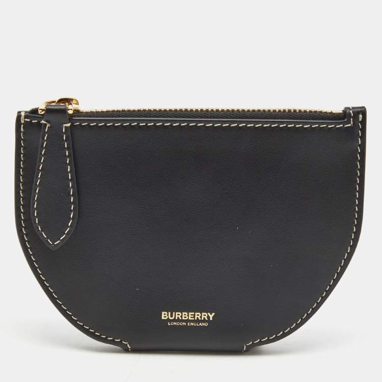 Pre Owned Burberry Black Leather Olympia Fold Wallet