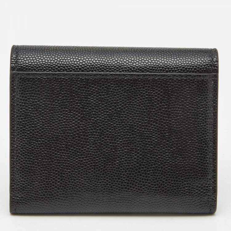 Pre Owned Burberry Black Leather Sidney Trifold Wallet