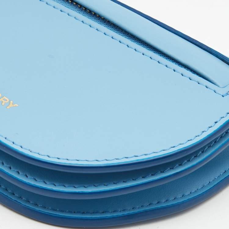Pre Owned Burberry Light Blue Micro Olympia Crossbody Card Case