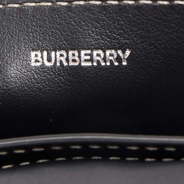 Pre Owned Burberry Light Blue/Black Canvas and Leather Luna French Wallet