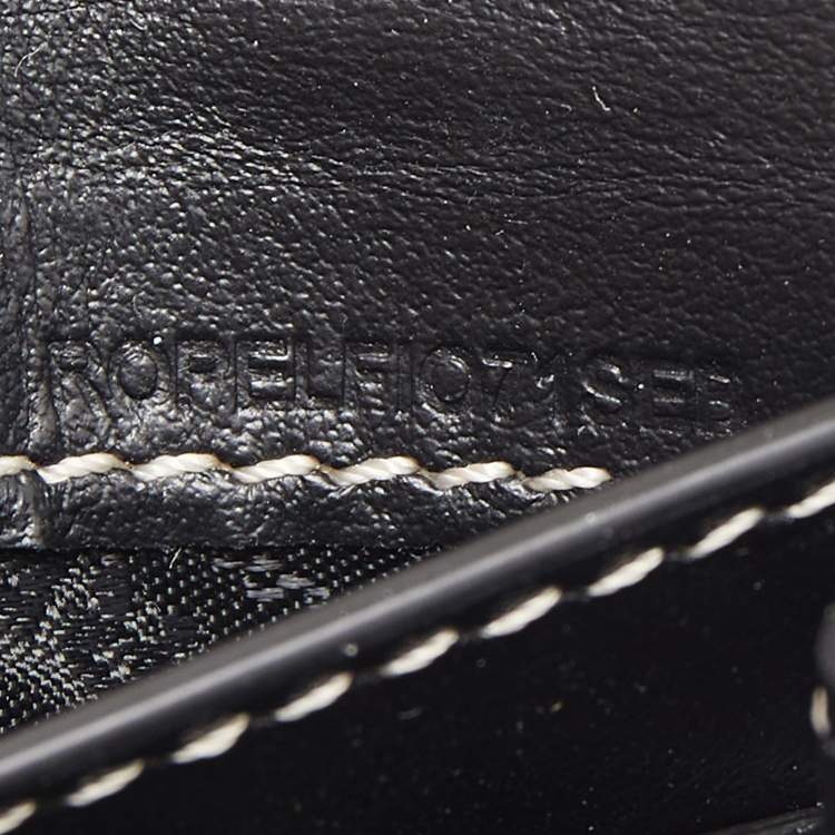 Pre Owned Burberry Light Blue/Black Canvas and Leather Luna French Wallet