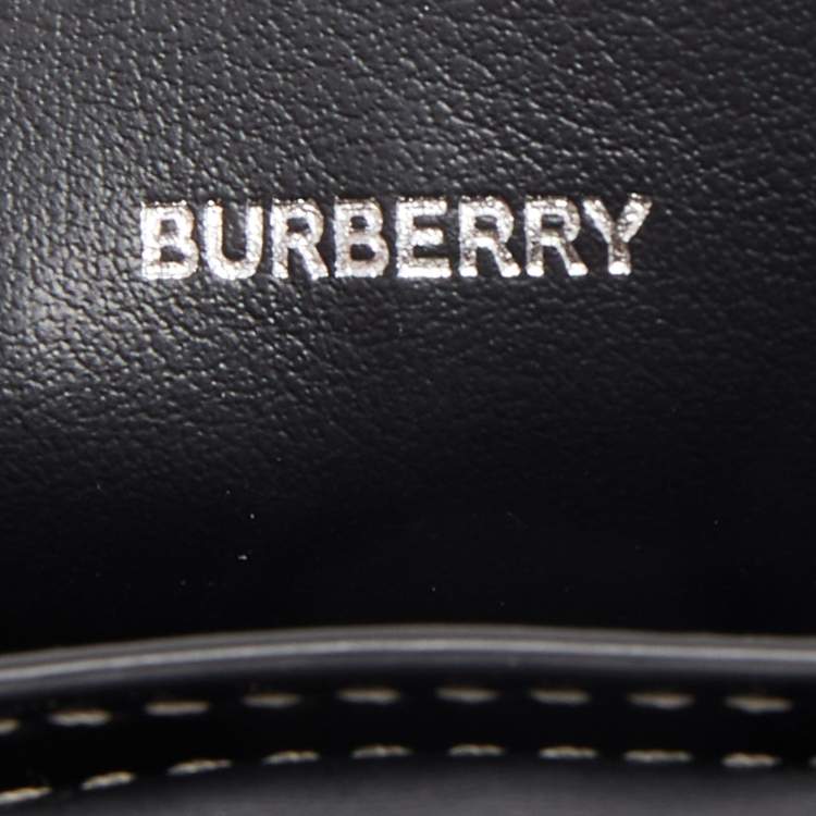 Pre Owned Burberry Light Blue/Black Canvas and Leather Luna French Wallet