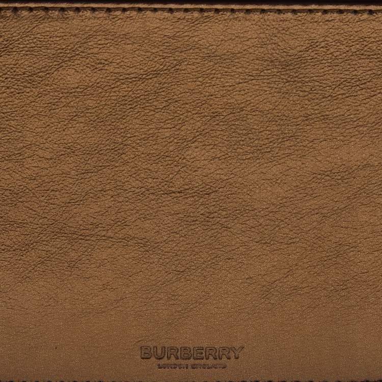 Pre Owned Burberry Bronze Leather Small Studded Olympia Shoulder Bag