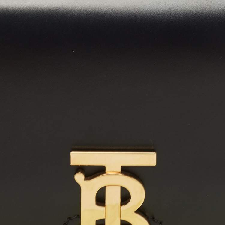 Pre Owned Burberry Black Leather TB Belt Bag