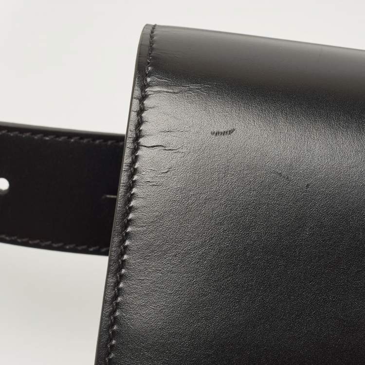 Pre Owned Burberry Black Leather TB Belt Bag