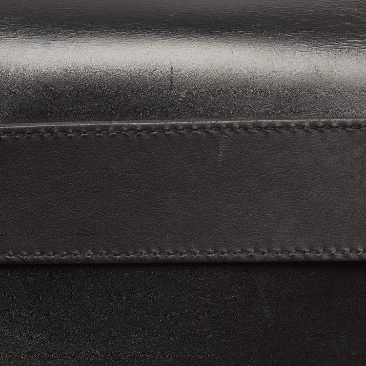 Pre Owned Burberry Black Leather TB Belt Bag