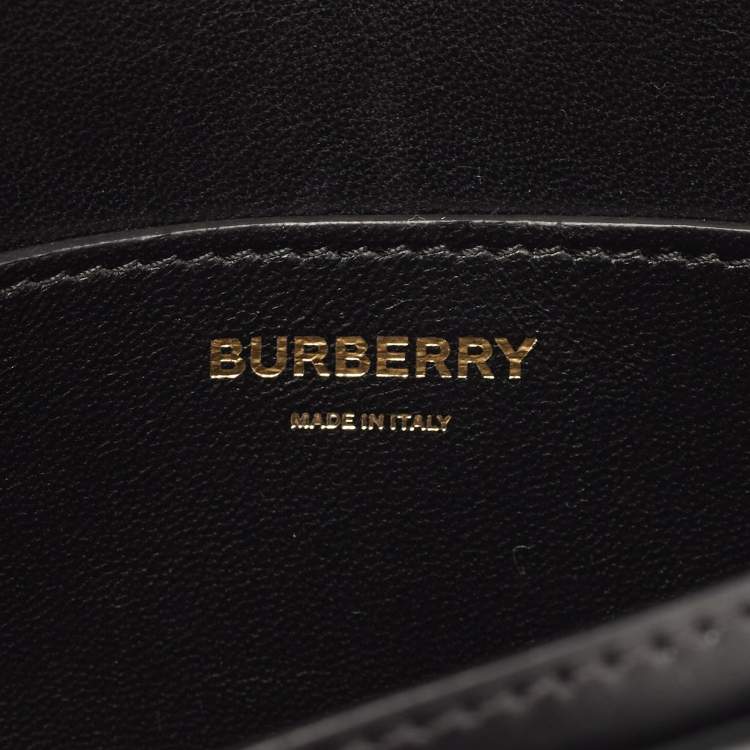 Pre Owned Burberry Black Leather TB Belt Bag