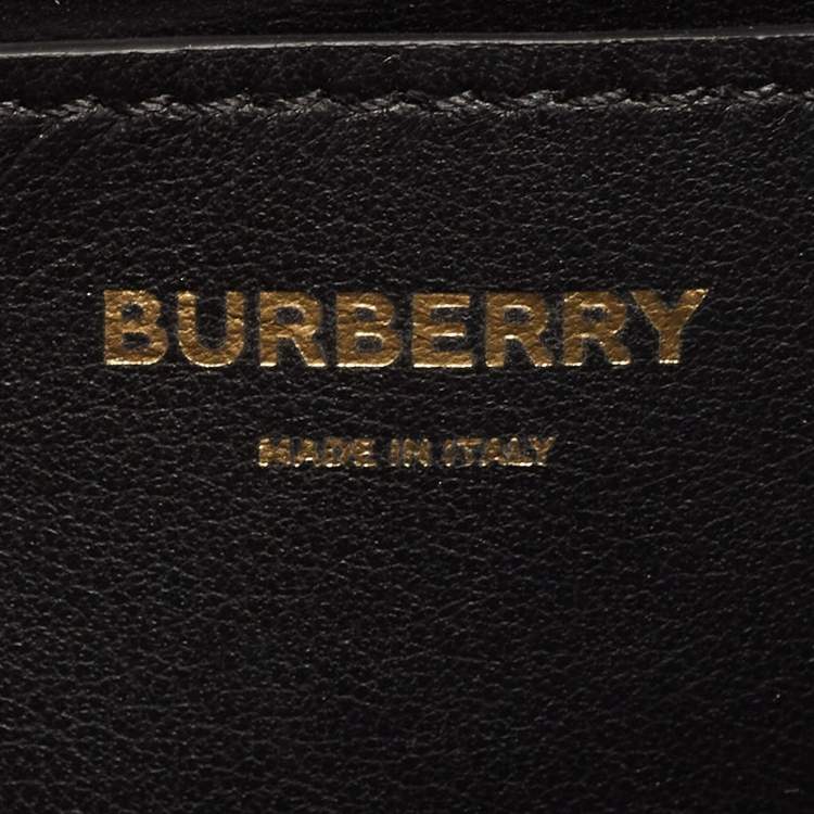 Pre Owned Burberry Black Leather Mini TB Shoulder Bag