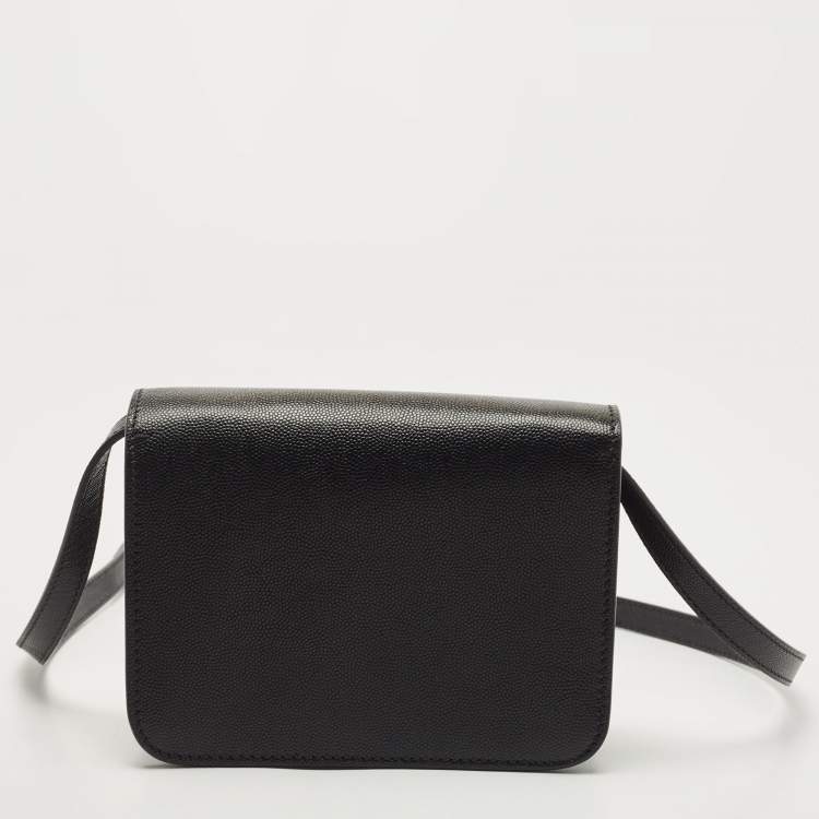 Pre Owned Burberry Black Leather Mini TB Shoulder Bag
