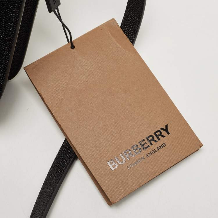 Pre Owned Burberry Black Leather Mini TB Shoulder Bag