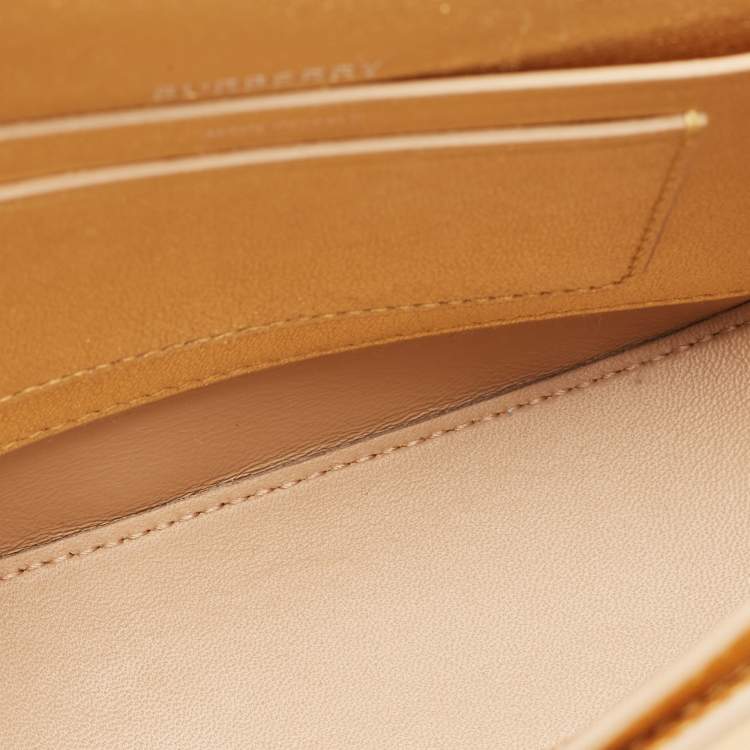 Pre Owned Burberry Gold Leather Small Olympia Shoulder Bag