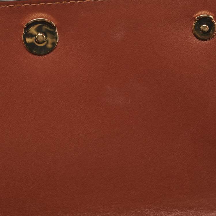 Pre Owned Burberry Brown TB Monogram Coated Canvas and Leather Hackberry Crossbody Bag