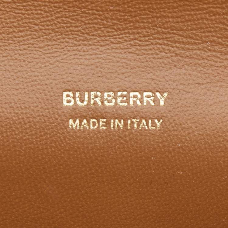 Pre Owned Burberry Brown Leather Micro Olympia Crossbody Bag
