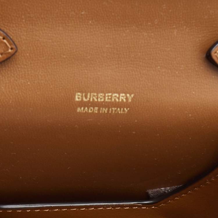 Pre Owned Burberry Brown Leather Micro Olympia Crossbody Bag