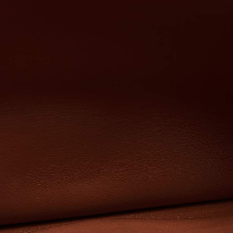 Pre Owned Burberry Brown/White Suede and Leather Medium TB Shoulder Bag